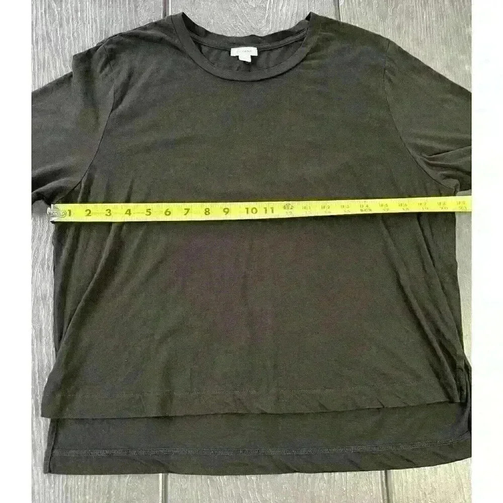 CUYANA Women's Short Sleeve 100% Organic PIMA Cotton Cropped Tee Sz Large Black - Picture 6 of 11
